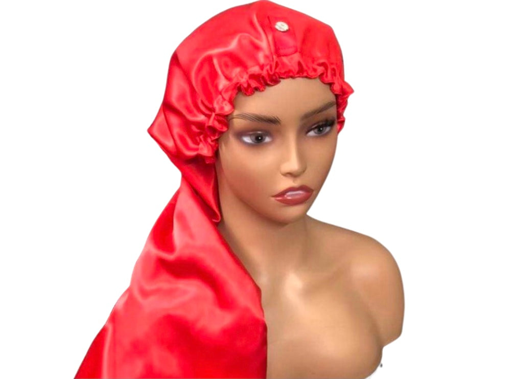 NEW 2 in 1 Snap Satin Bonnet w Drawstring